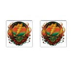 Grateful Steal Your Face Deadhead Hippie Logo Symbol Cufflinks (Square)