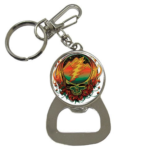 Grateful Steal Your Face Deadhead Hippie Logo Symbol Bottle Opener Key Chain from ArtsNow.com Front