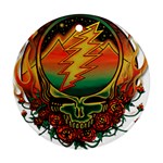 Grateful Steal Your Face Deadhead Hippie Logo Symbol Round Ornament (Two Sides)