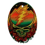 Grateful Steal Your Face Deadhead Hippie Logo Symbol Oval Ornament (Two Sides)