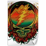 Grateful Steal Your Face Deadhead Hippie Logo Symbol Canvas 12  x 18 