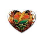 Grateful Steal Your Face Deadhead Hippie Logo Symbol Rubber Coaster (Heart)