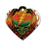 Grateful Steal Your Face Deadhead Hippie Logo Symbol Dog Tag Heart (Two Sides)