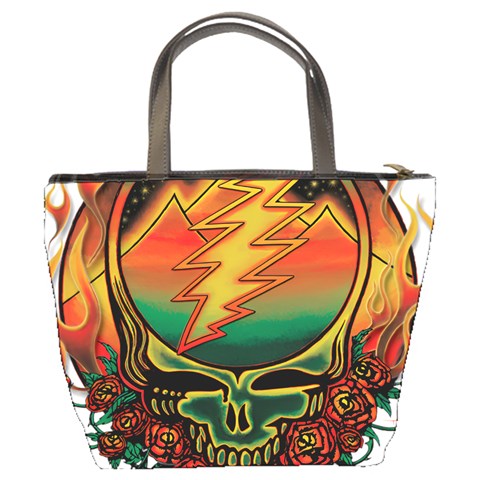 Grateful Steal Your Face Deadhead Hippie Logo Symbol Bucket Bag from ArtsNow.com Back