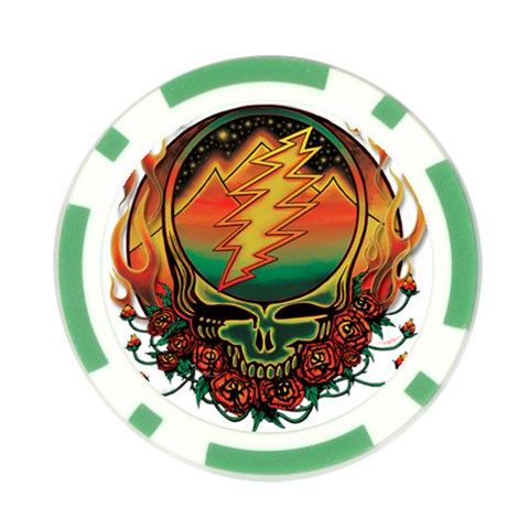 Grateful Steal Your Face Deadhead Hippie Logo Symbol Poker Chip Card Guard (10 pack) from ArtsNow.com Front