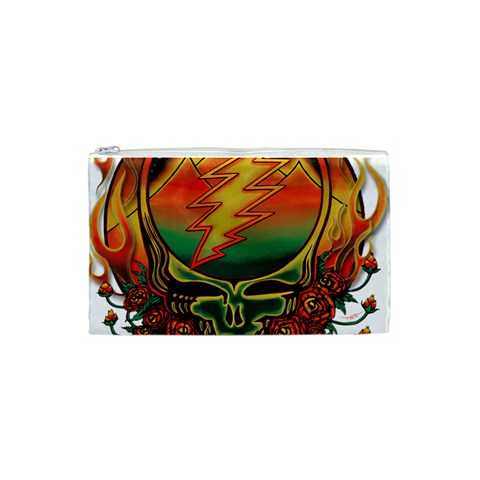 Grateful Steal Your Face Deadhead Hippie Logo Symbol Cosmetic Bag (Small) from ArtsNow.com Front