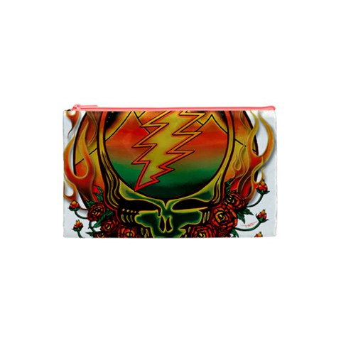 Grateful Steal Your Face Deadhead Hippie Logo Symbol Cosmetic Bag (Small) from ArtsNow.com Front