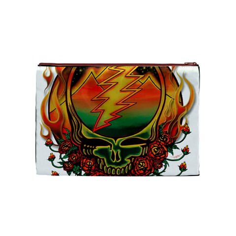 Grateful Steal Your Face Deadhead Hippie Logo Symbol Cosmetic Bag (Medium) from ArtsNow.com Front