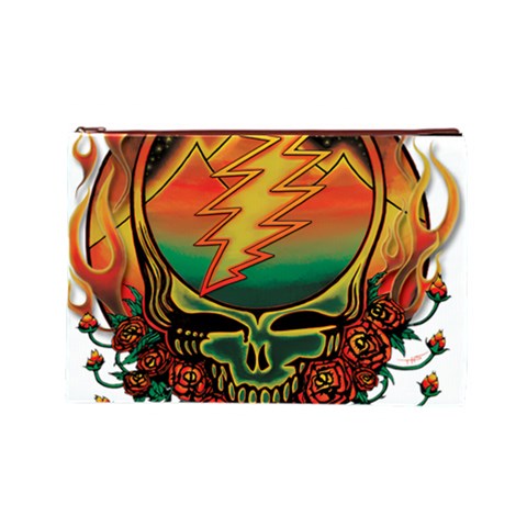 Grateful Steal Your Face Deadhead Hippie Logo Symbol Cosmetic Bag (Large) from ArtsNow.com Front