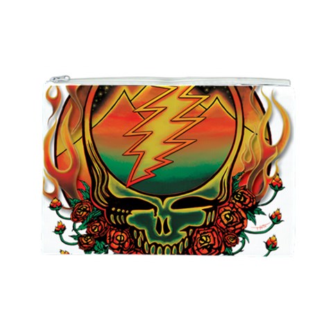 Grateful Steal Your Face Deadhead Hippie Logo Symbol Cosmetic Bag (Large) from ArtsNow.com Front