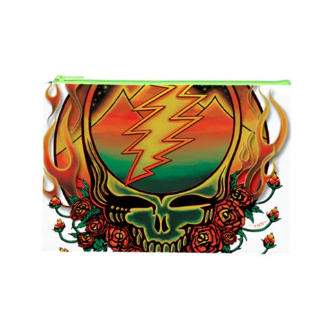 Grateful Steal Your Face Deadhead Hippie Logo Symbol Cosmetic Bag (Large) from ArtsNow.com Front