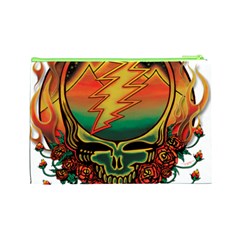 Grateful Steal Your Face Deadhead Hippie Logo Symbol Cosmetic Bag (Large) from ArtsNow.com Back