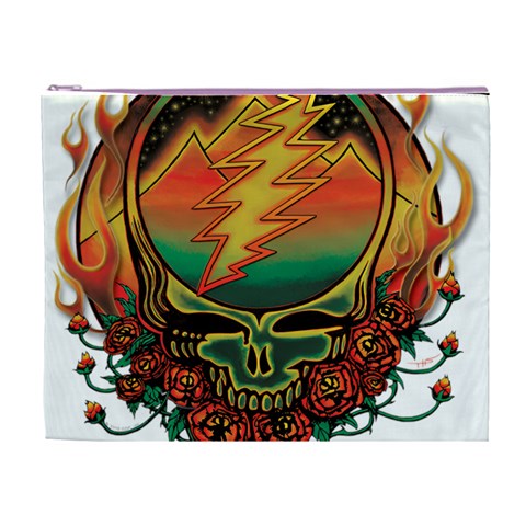 Grateful Steal Your Face Deadhead Hippie Logo Symbol Cosmetic Bag (XL) from ArtsNow.com Front