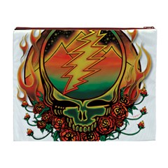 Grateful Steal Your Face Deadhead Hippie Logo Symbol Cosmetic Bag (XL) from ArtsNow.com Back