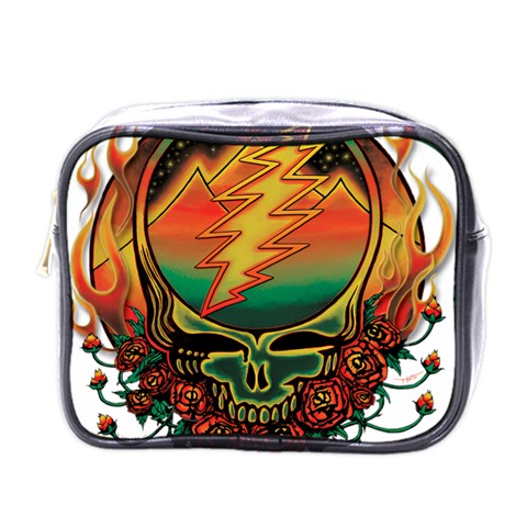 Grateful Steal Your Face Deadhead Hippie Logo Symbol Mini Toiletries Bag (One Side) from ArtsNow.com Front