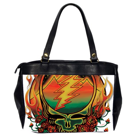 Grateful Steal Your Face Deadhead Hippie Logo Symbol Oversize Office Handbag (2 Sides) from ArtsNow.com Back