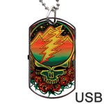 Grateful Steal Your Face Deadhead Hippie Logo Symbol Dog Tag USB Flash (Two Sides)