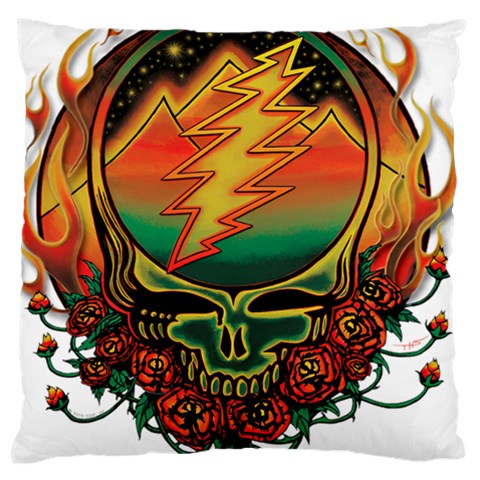 Grateful Steal Your Face Deadhead Hippie Logo Symbol Large Cushion Case (Two Sides) from ArtsNow.com Back