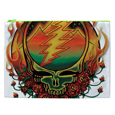 Grateful Steal Your Face Deadhead Hippie Logo Symbol Cosmetic Bag (XXL) from ArtsNow.com Front