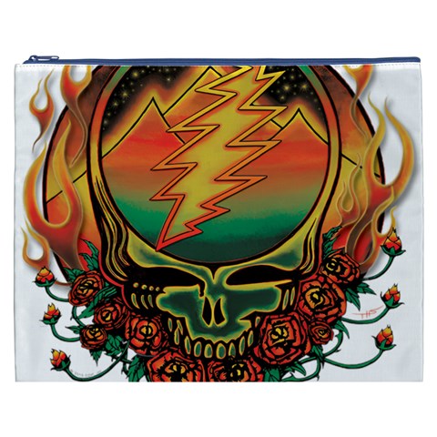 Grateful Steal Your Face Deadhead Hippie Logo Symbol Cosmetic Bag (XXXL) from ArtsNow.com Front