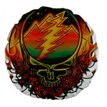 Grateful Steal Your Face Deadhead Hippie Logo Symbol Large 18  Premium Round Cushions