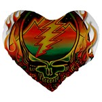 Grateful Steal Your Face Deadhead Hippie Logo Symbol Large 19  Premium Heart Shape Cushions