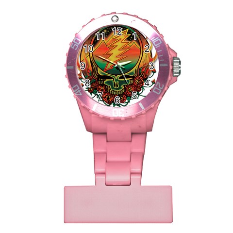 Grateful Steal Your Face Deadhead Hippie Logo Symbol Plastic Nurses Watch from ArtsNow.com Front