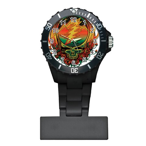 Grateful Steal Your Face Deadhead Hippie Logo Symbol Plastic Nurses Watch from ArtsNow.com Front