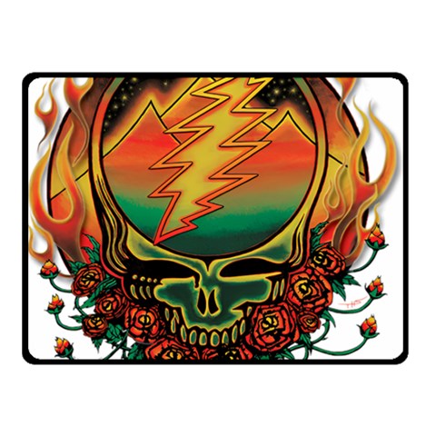 Grateful Steal Your Face Deadhead Hippie Logo Symbol Two Sides Fleece Blanket (Small) from ArtsNow.com 45 x34  Blanket Front