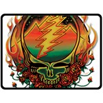 Grateful Steal Your Face Deadhead Hippie Logo Symbol Two Sides Fleece Blanket (Large)