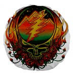 Grateful Steal Your Face Deadhead Hippie Logo Symbol Large 18  Premium Flano Round Cushions