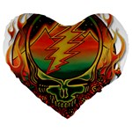 Grateful Steal Your Face Deadhead Hippie Logo Symbol Large 19  Premium Flano Heart Shape Cushions