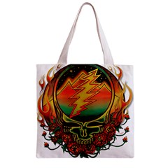 Grateful Steal Your Face Deadhead Hippie Logo Symbol Zipper Grocery Tote Bag from ArtsNow.com Front