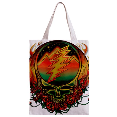 Grateful Steal Your Face Deadhead Hippie Logo Symbol Zipper Classic Tote Bag from ArtsNow.com Back