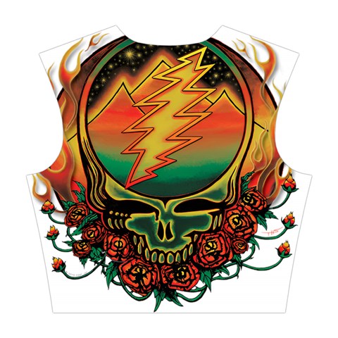 Grateful Steal Your Face Deadhead Hippie Logo Symbol Cotton Crop Top from ArtsNow.com Back