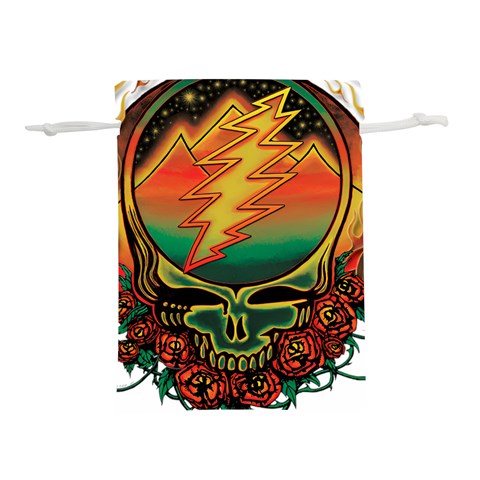 Grateful Steal Your Face Deadhead Hippie Logo Symbol Lightweight Drawstring Pouch (M) from ArtsNow.com Back