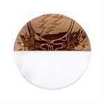 Grateful Steal Your Face Deadhead Hippie Logo Symbol Classic Marble Wood Coaster (Round) 