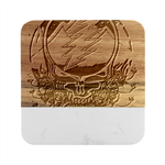 Grateful Steal Your Face Deadhead Hippie Logo Symbol Marble Wood Coaster (Square)