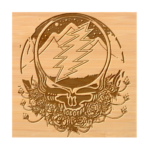 Grateful Steal Your Face Deadhead Hippie Logo Symbol Bamboo Coaster Set from ArtsNow.com Coaster 4