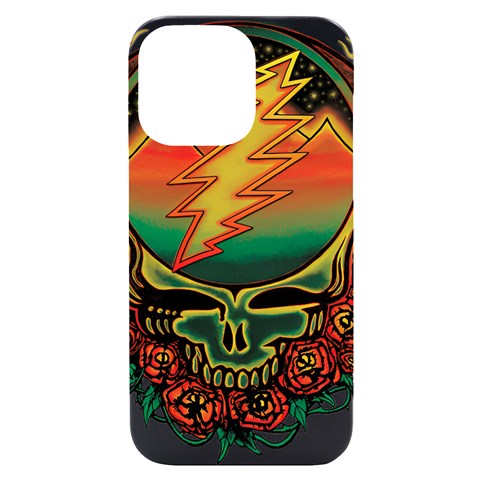 Grateful Steal Your Face Deadhead Hippie Logo Symbol iPhone 14 Pro Max Black UV Print Case from ArtsNow.com Front