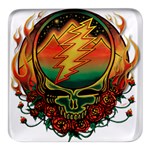 Grateful Steal Your Face Deadhead Hippie Logo Symbol Square Glass Fridge Magnet (4 pack)