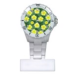 Bloom Flowering Yellow Blade Green Plastic Nurses Watch