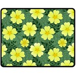 Bloom Flowering Yellow Blade Green Two Sides Fleece Blanket (Medium)