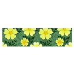 Bloom Flowering Yellow Blade Green Oblong Satin Scarf (16  x 60 )