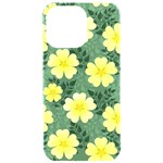 Bloom Flowering Yellow Blade Green iPhone 15 Pro Max Black UV Print PC Hardshell Case