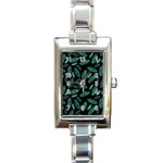 Leaves Pattern Abstract Blade Rectangle Italian Charm Watch