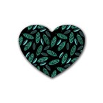 Leaves Pattern Abstract Blade Rubber Coaster (Heart)