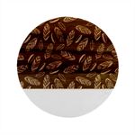 Leaves Pattern Abstract Blade Marble Wood Coaster (Round)