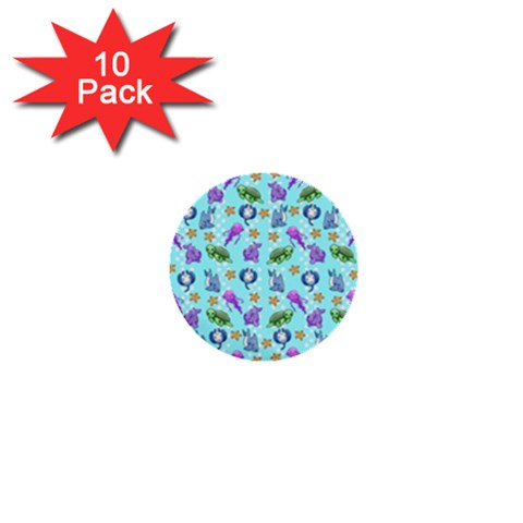 Sea Ocean Sealife Turtle Jellyfish 1  Mini Buttons (10 pack)  from ArtsNow.com Front