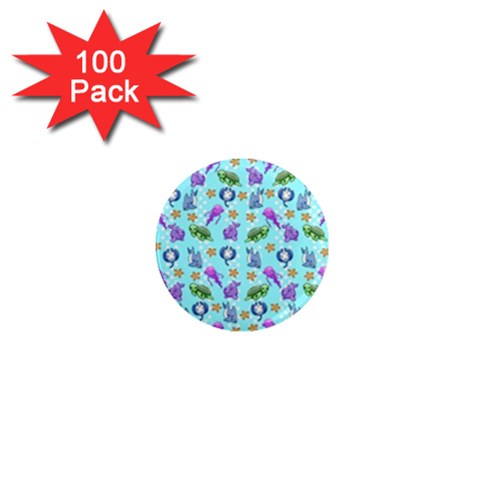 Sea Ocean Sealife Turtle Jellyfish 1  Mini Magnets (100 pack)  from ArtsNow.com Front